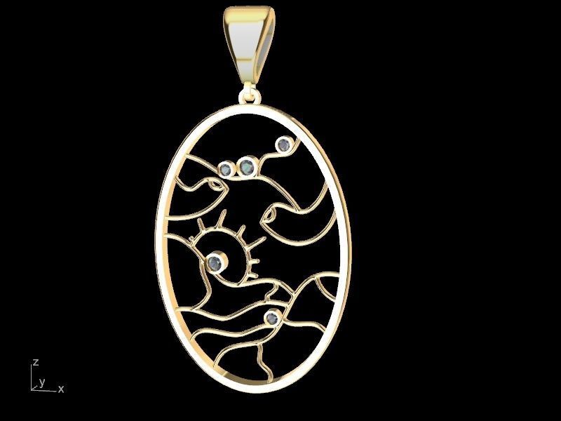 Diamond scenery pendant stl verified 3D print model_1