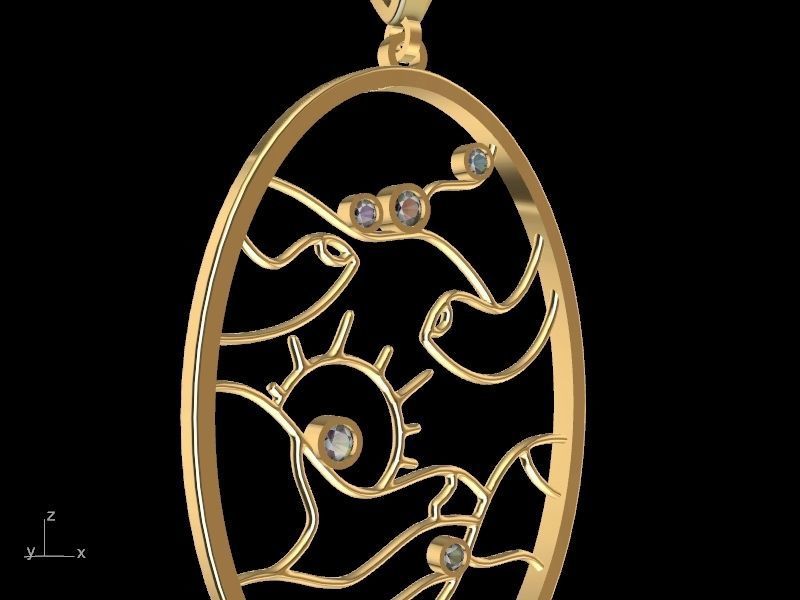 Diamond scenery pendant stl verified 3D print model_8