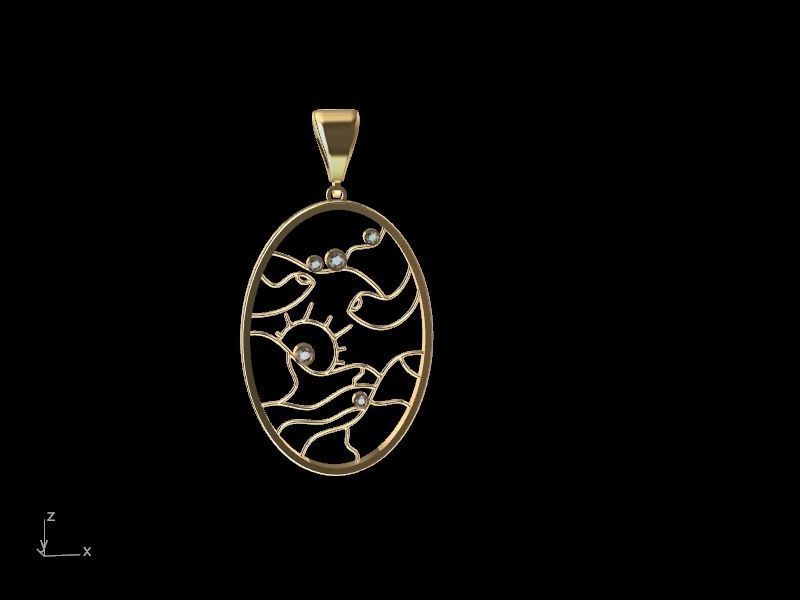 Diamond scenery pendant stl verified 3D print model_2