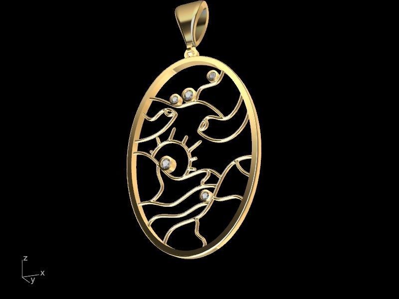 Diamond scenery pendant stl verified 3D print model_4