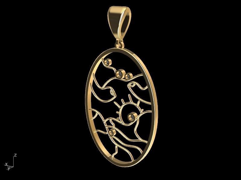 Diamond scenery pendant stl verified 3D print model_10