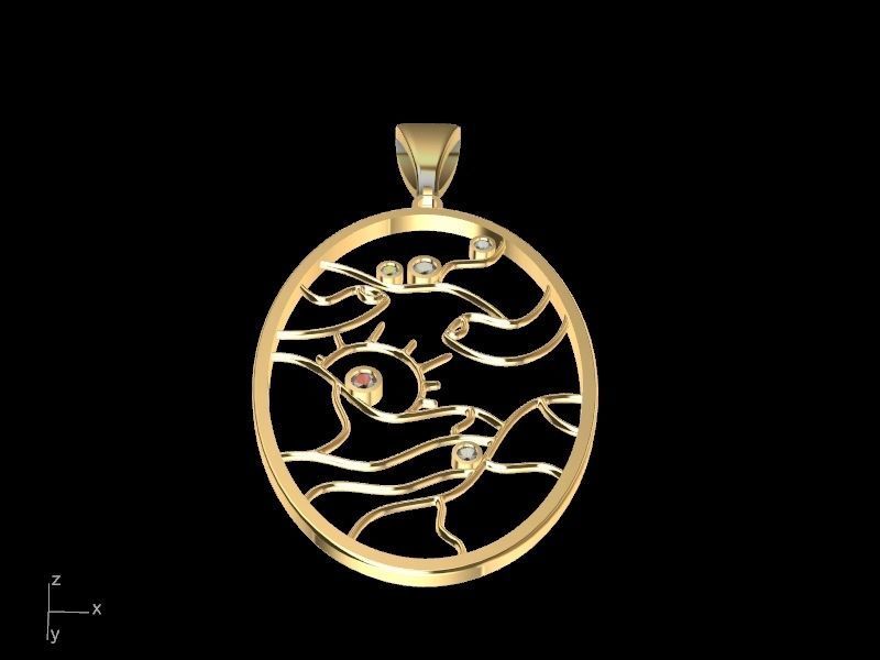 Diamond scenery pendant stl verified 3D print model_13