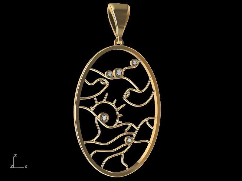 Diamond scenery pendant stl verified 3D print model_11