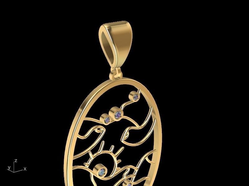 Diamond scenery pendant stl verified 3D print model_5