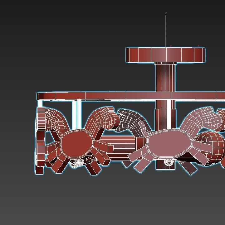 pony-p105 ceiling light with wooden horses 3D model_7