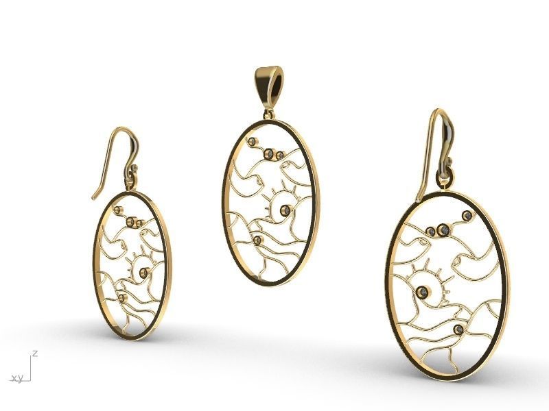 4 models scenery jewellery set stl verified  3D print model_8