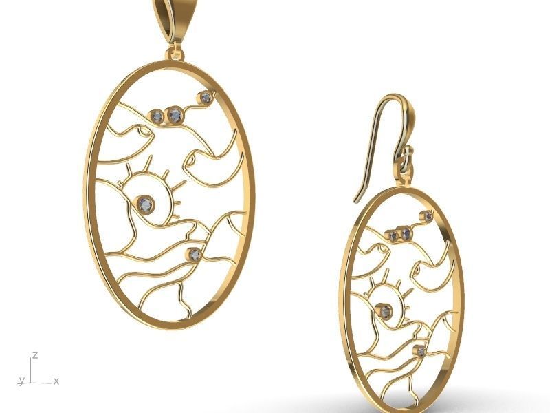 4 models scenery jewellery set stl verified  3D print model_1