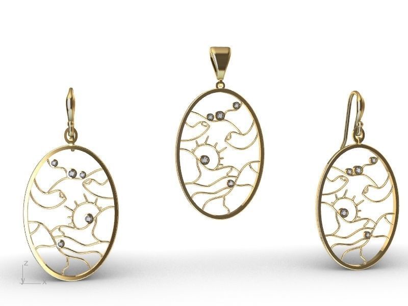 4 models scenery jewellery set stl verified  3D print model_2