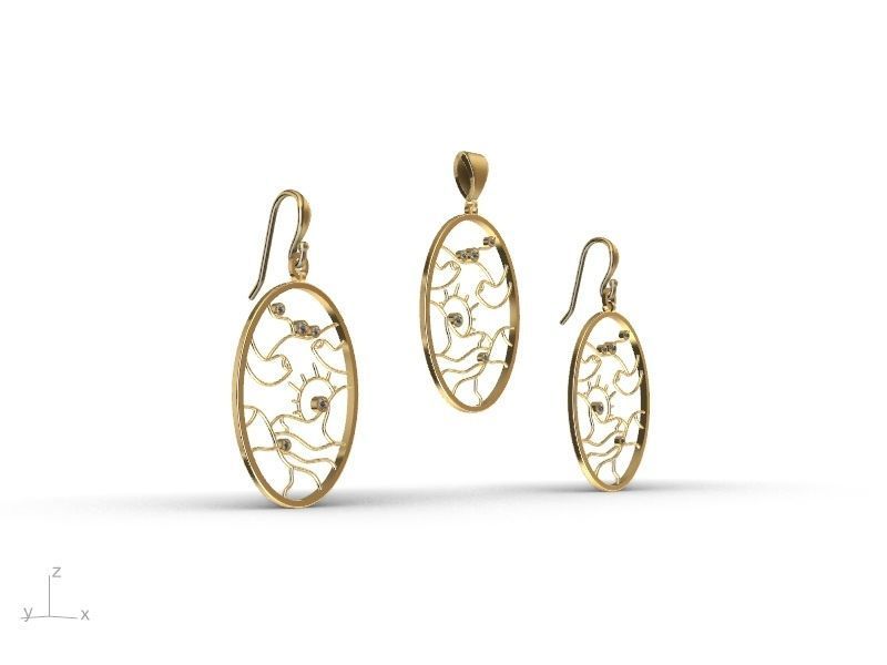 4 models scenery jewellery set stl verified  3D print model_5