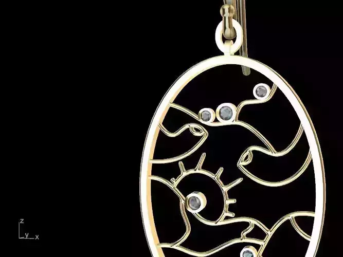 Diamond scenery earrings 