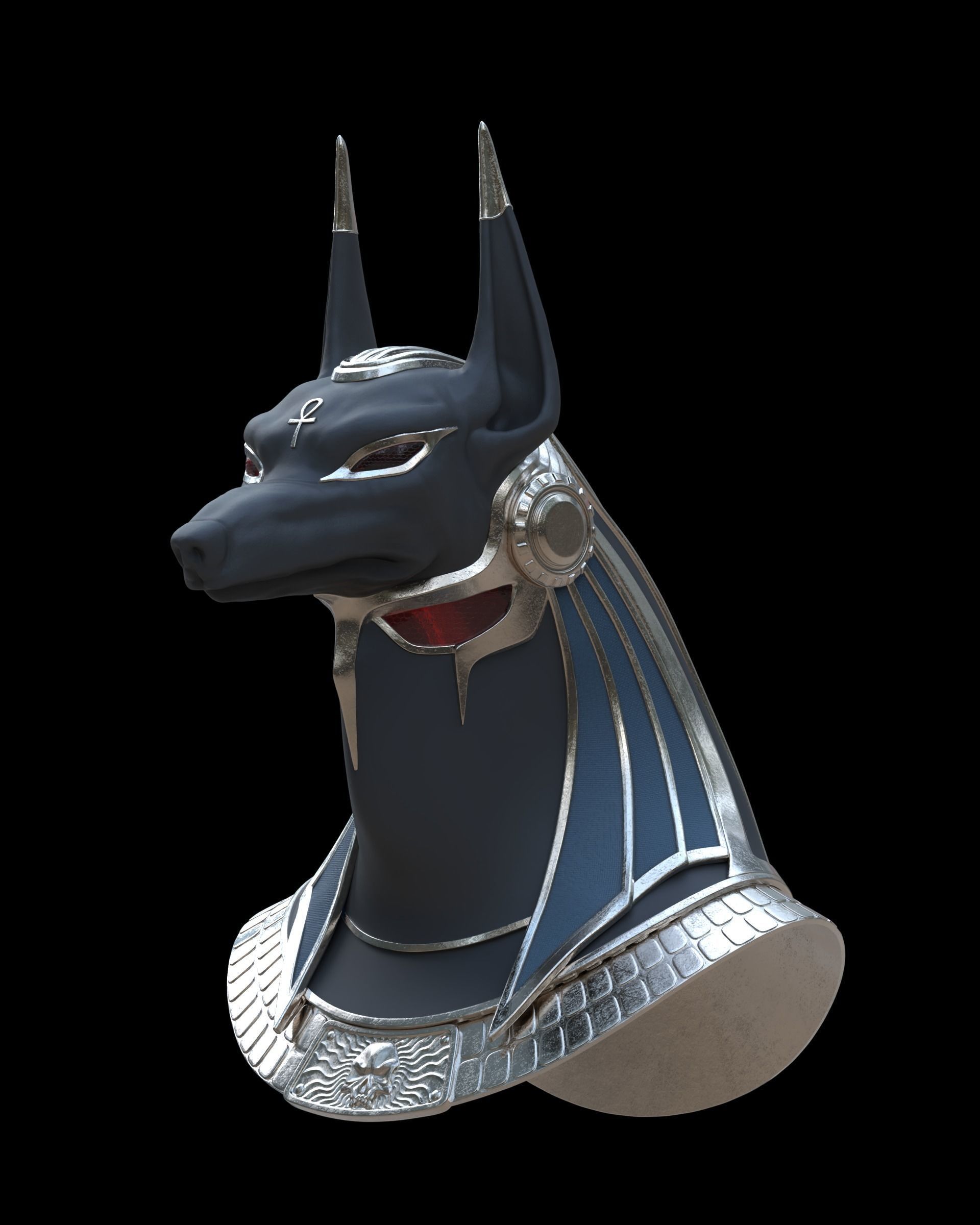 Anubis helmet II 3D print model_11