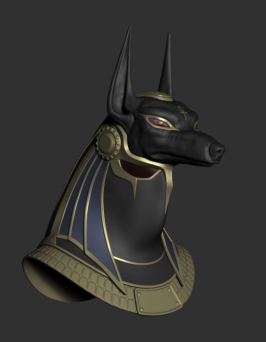 Anubis helmet II 3D print model_3