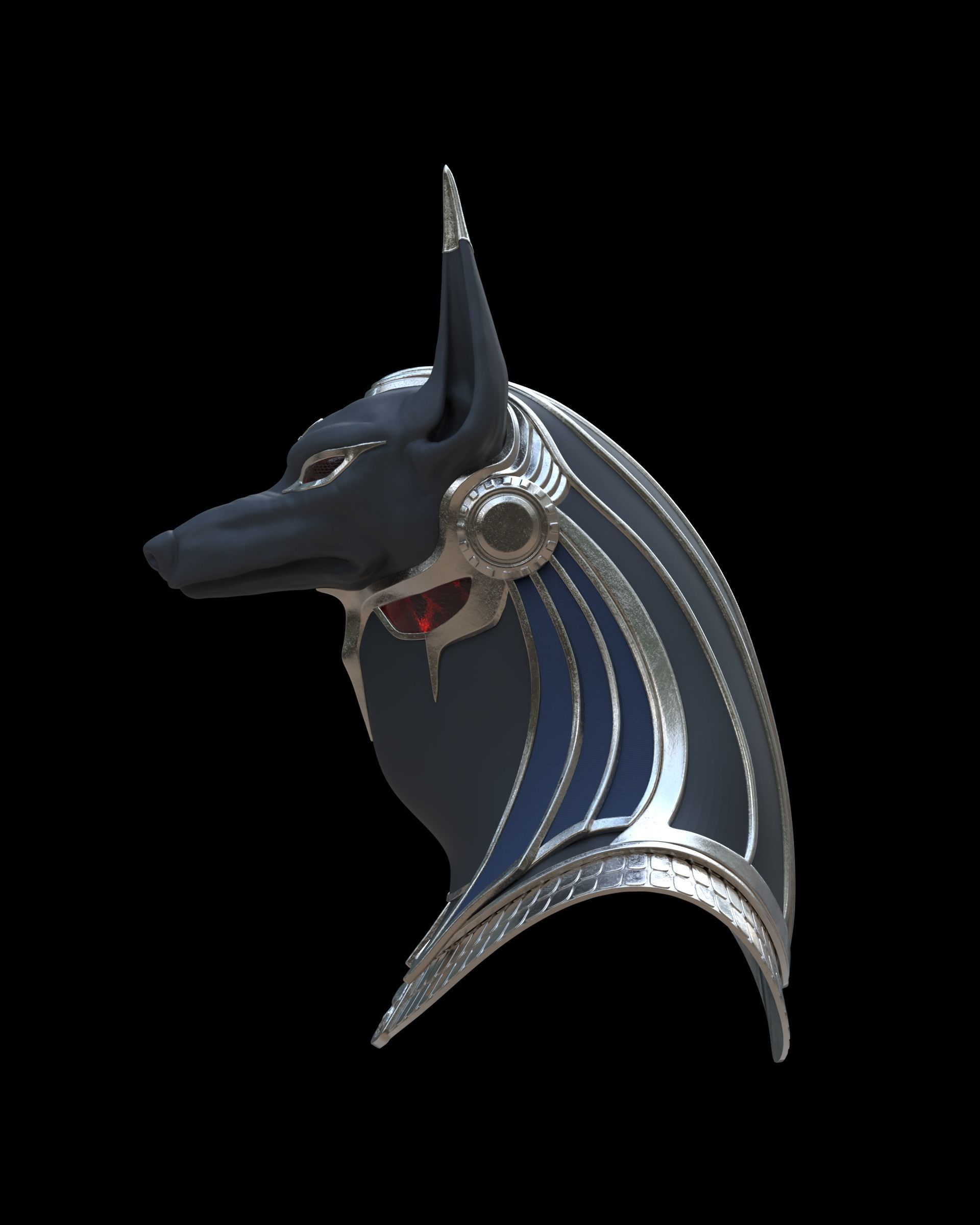 Anubis helmet II 3D print model_7
