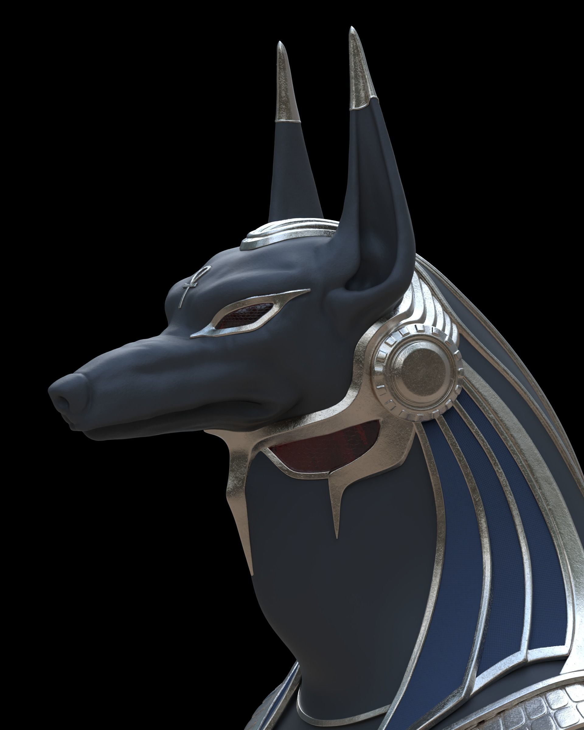Anubis helmet II 3D print model_4