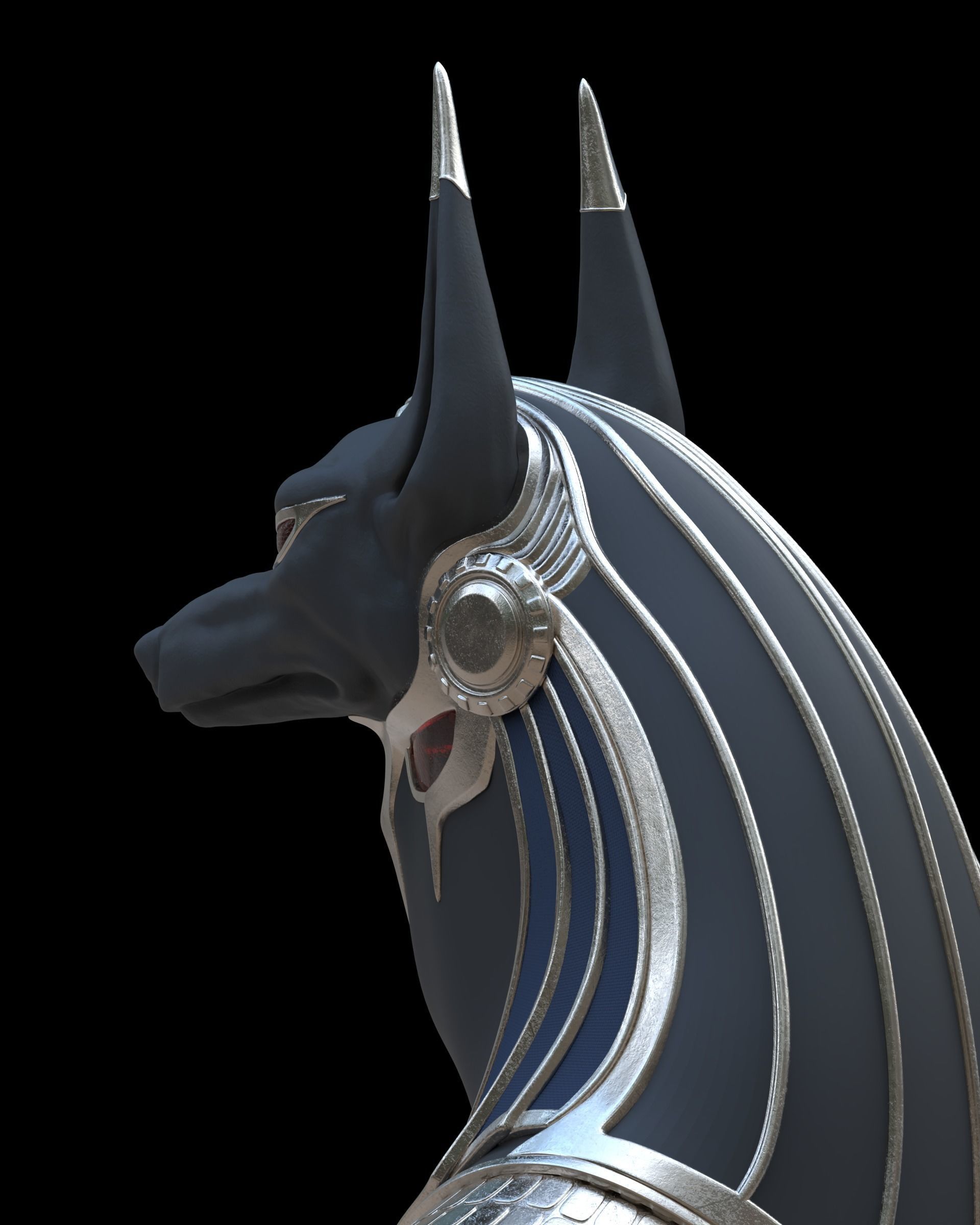 Anubis helmet II 3D print model_8