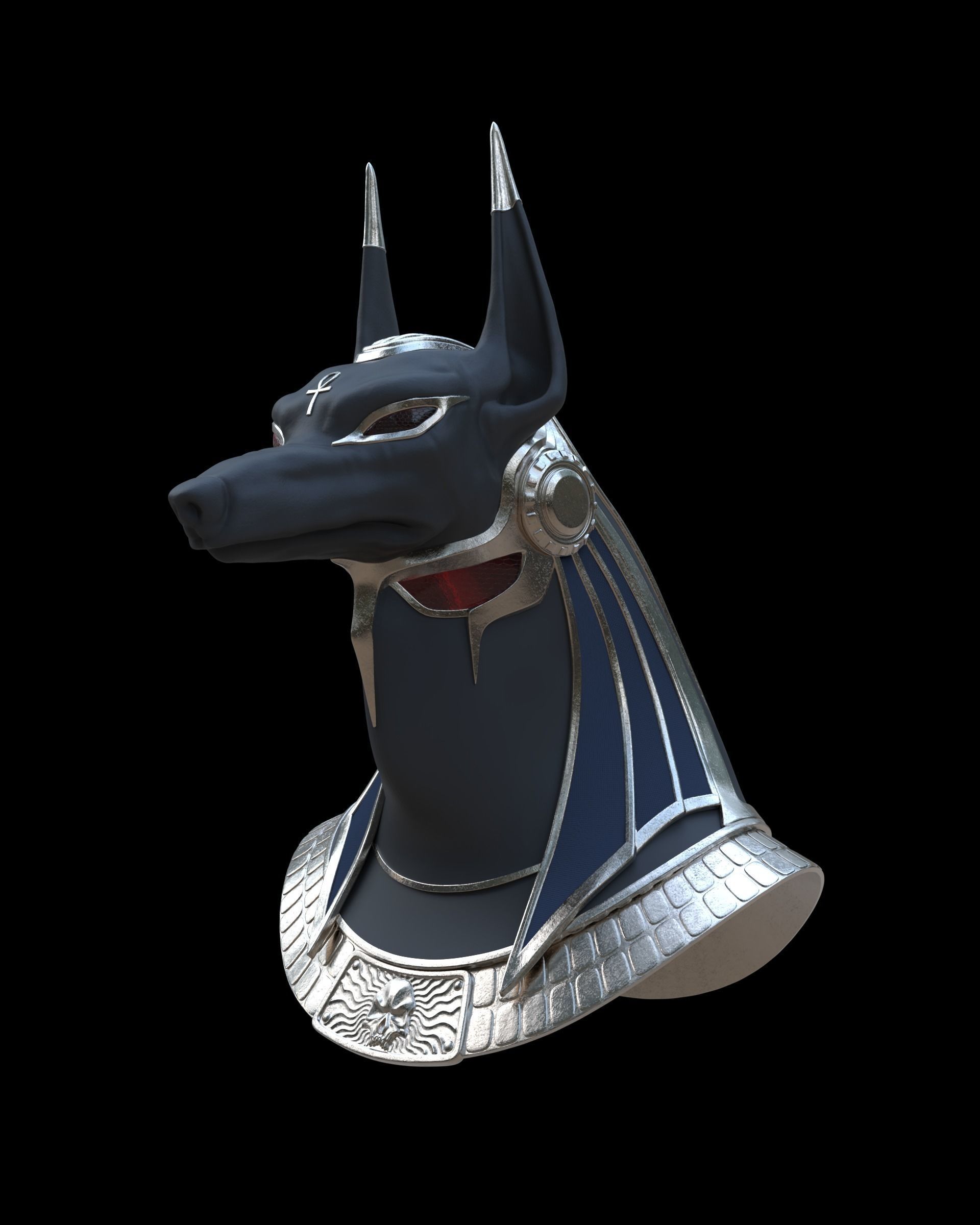 Anubis helmet II 3D print model_6
