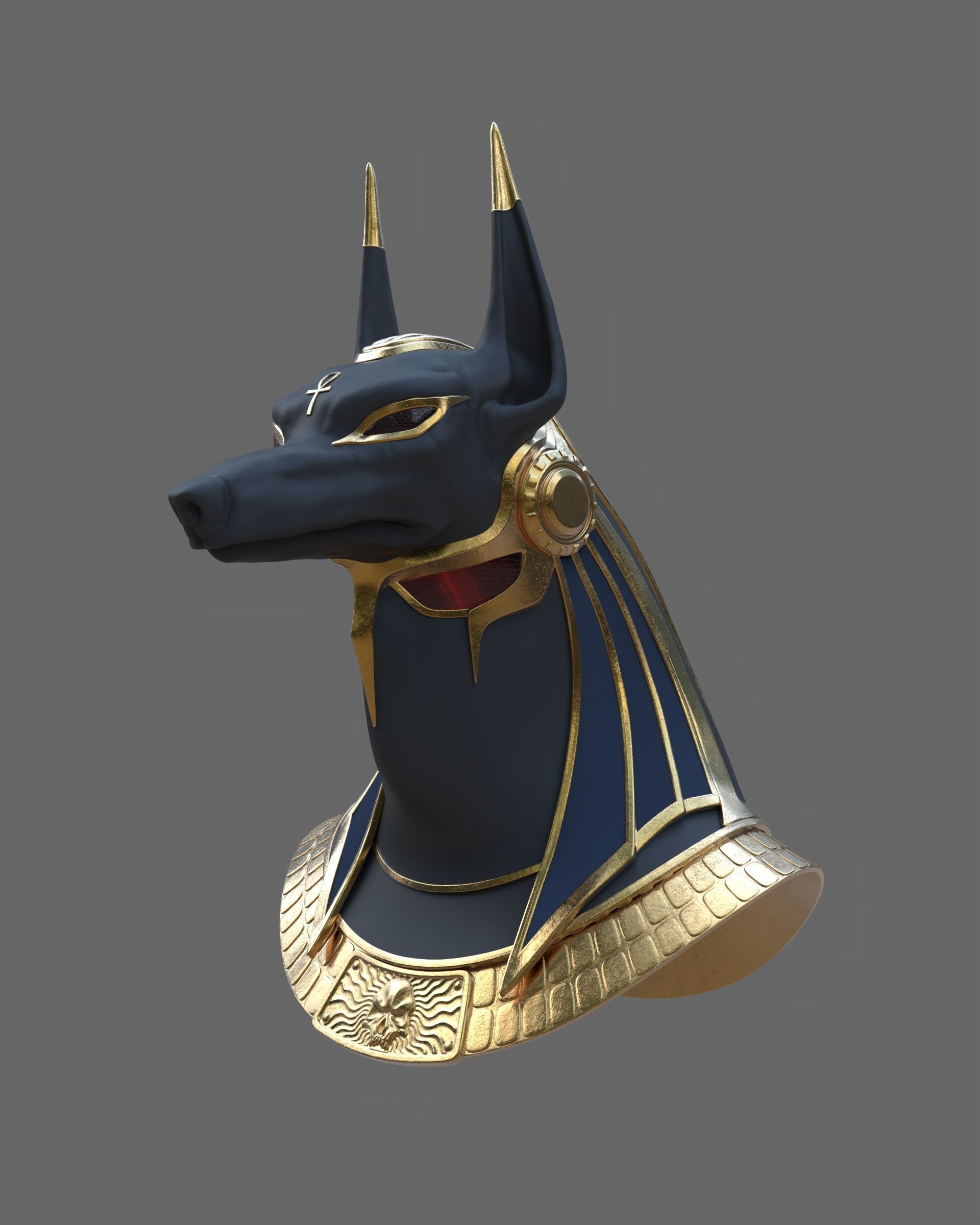 Anubis helmet II 3D print model_5