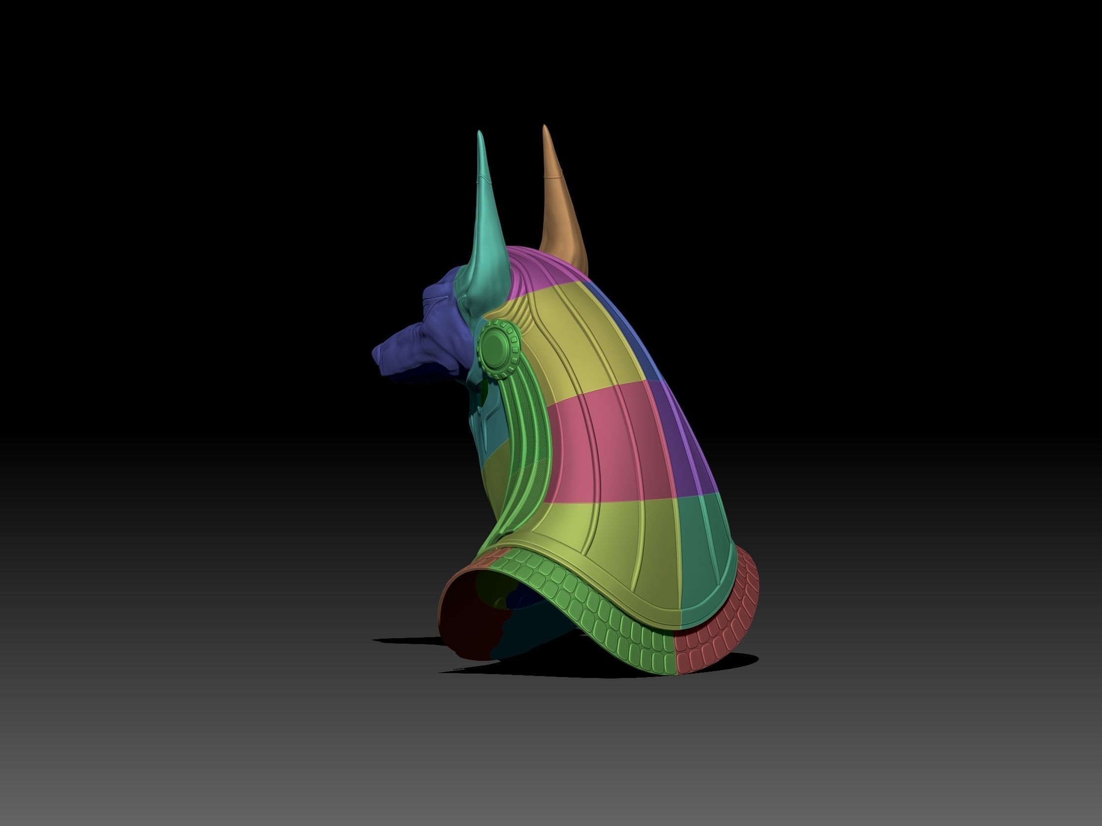 Anubis helmet II 3D print model_19