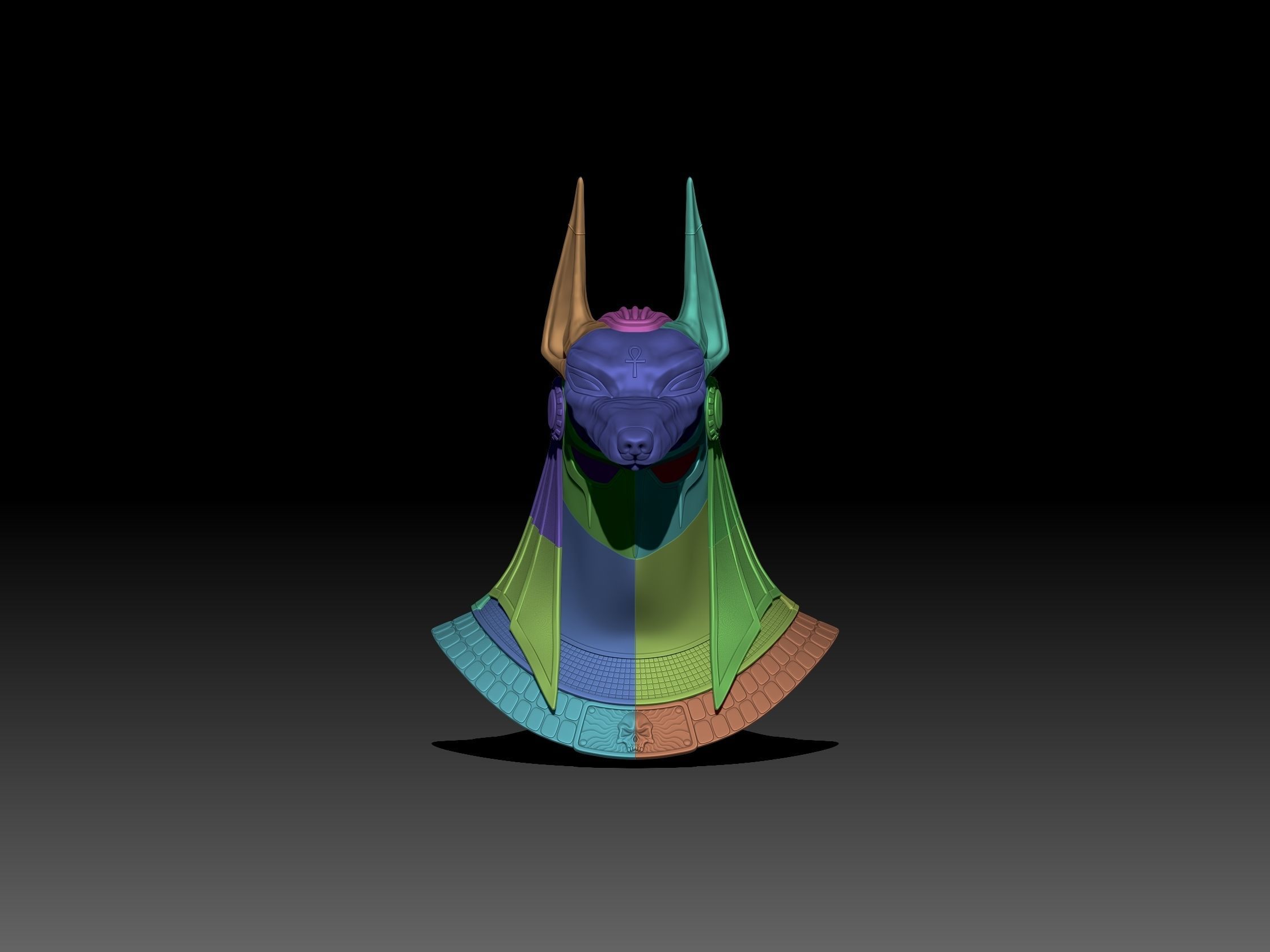 Anubis helmet II 3D print model_18