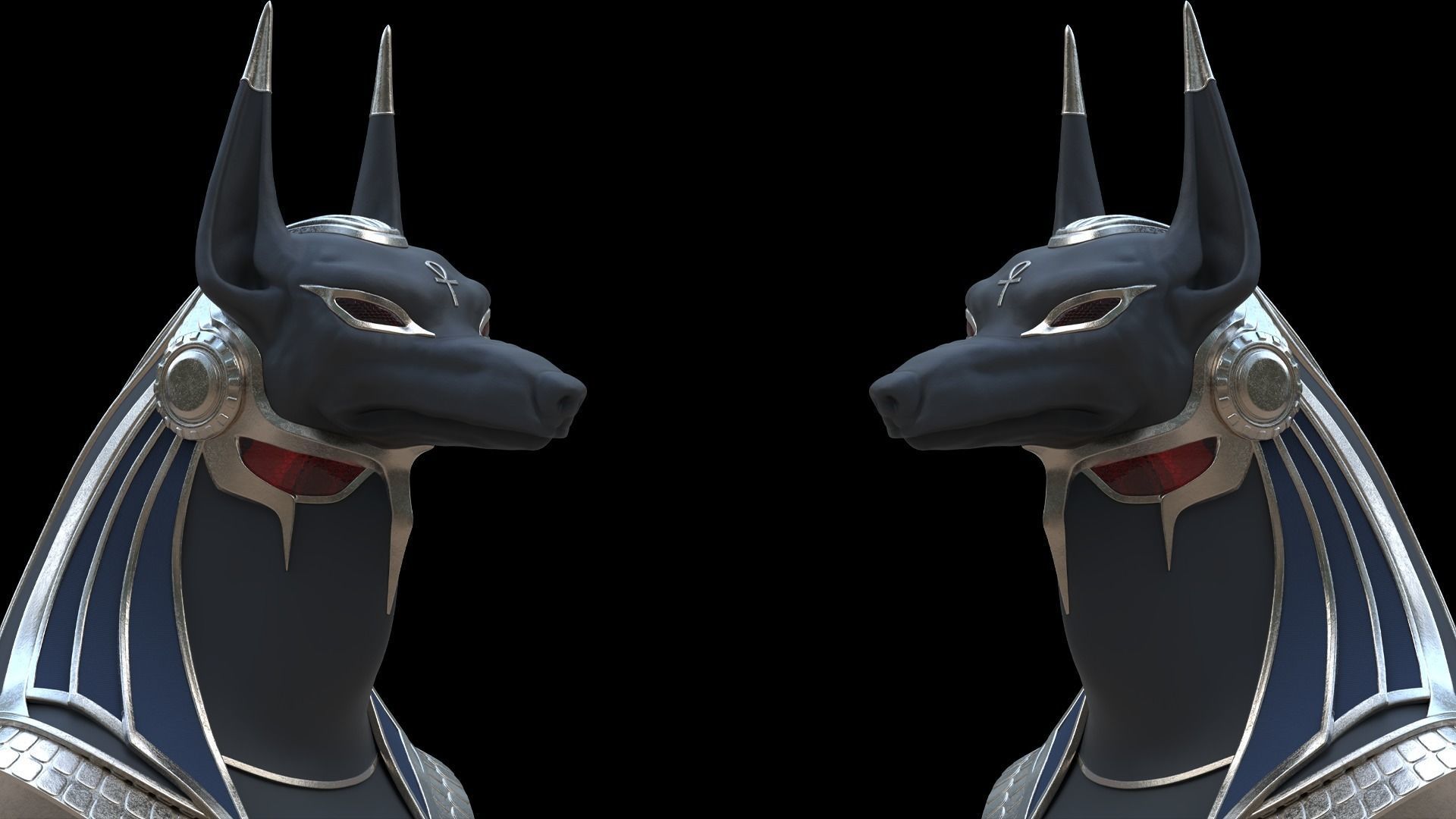 Anubis helmet II 3D print model_1