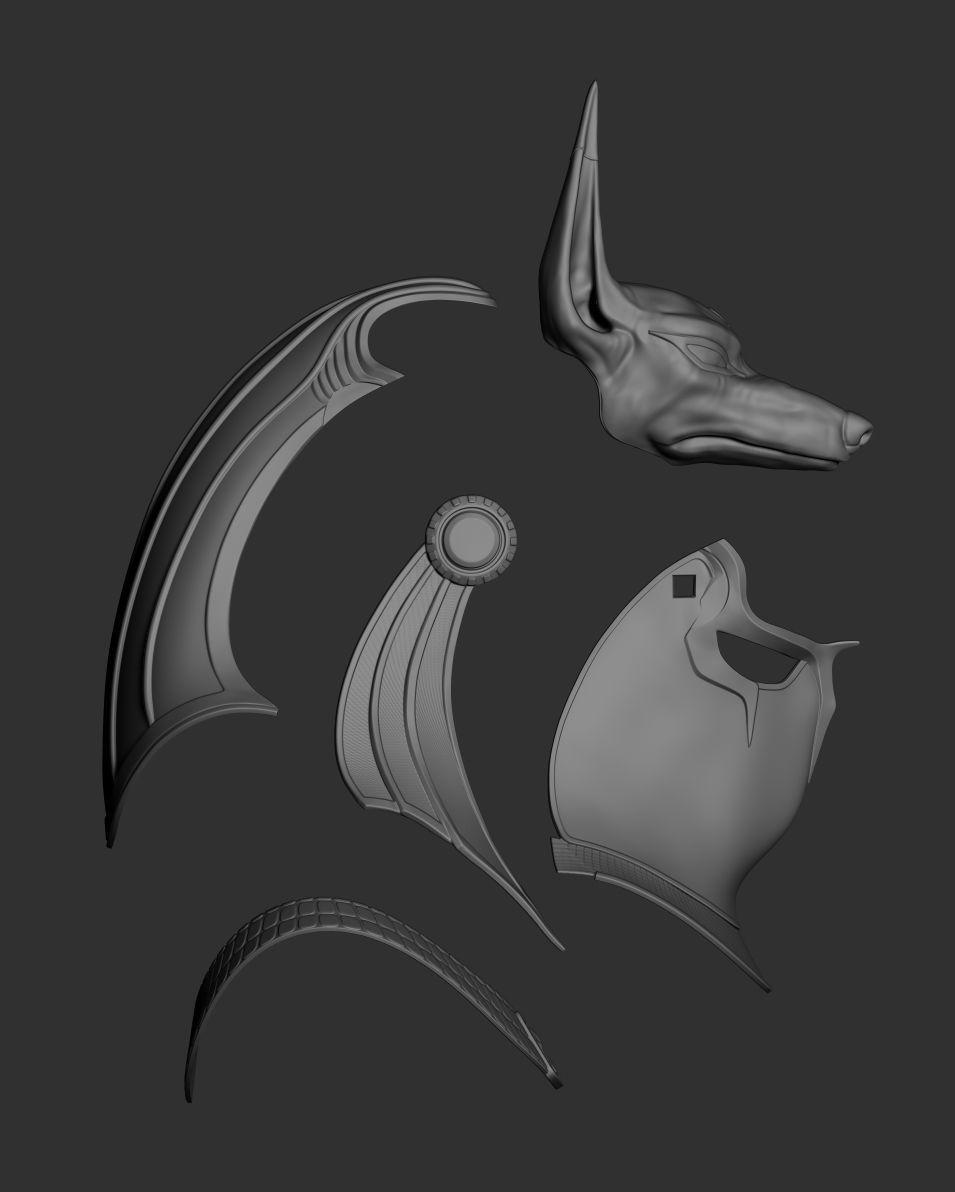 Anubis helmet II 3D print model_13