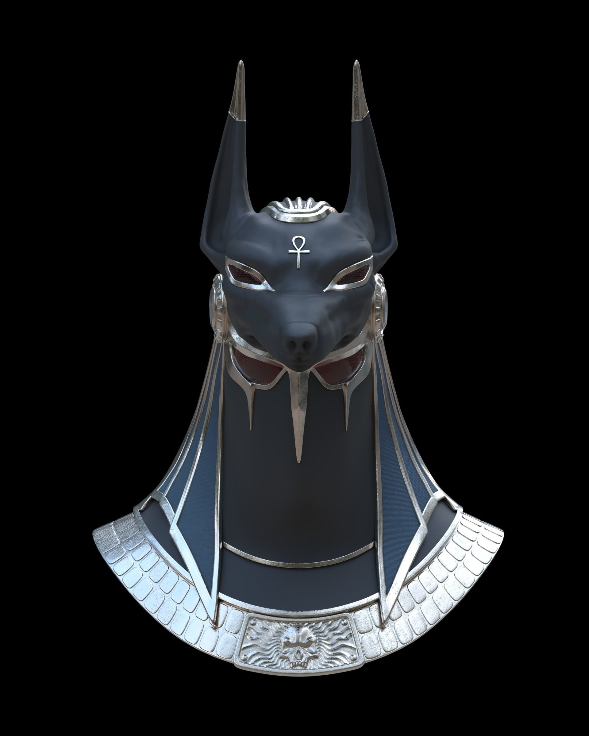 Anubis helmet II 3D print model_10