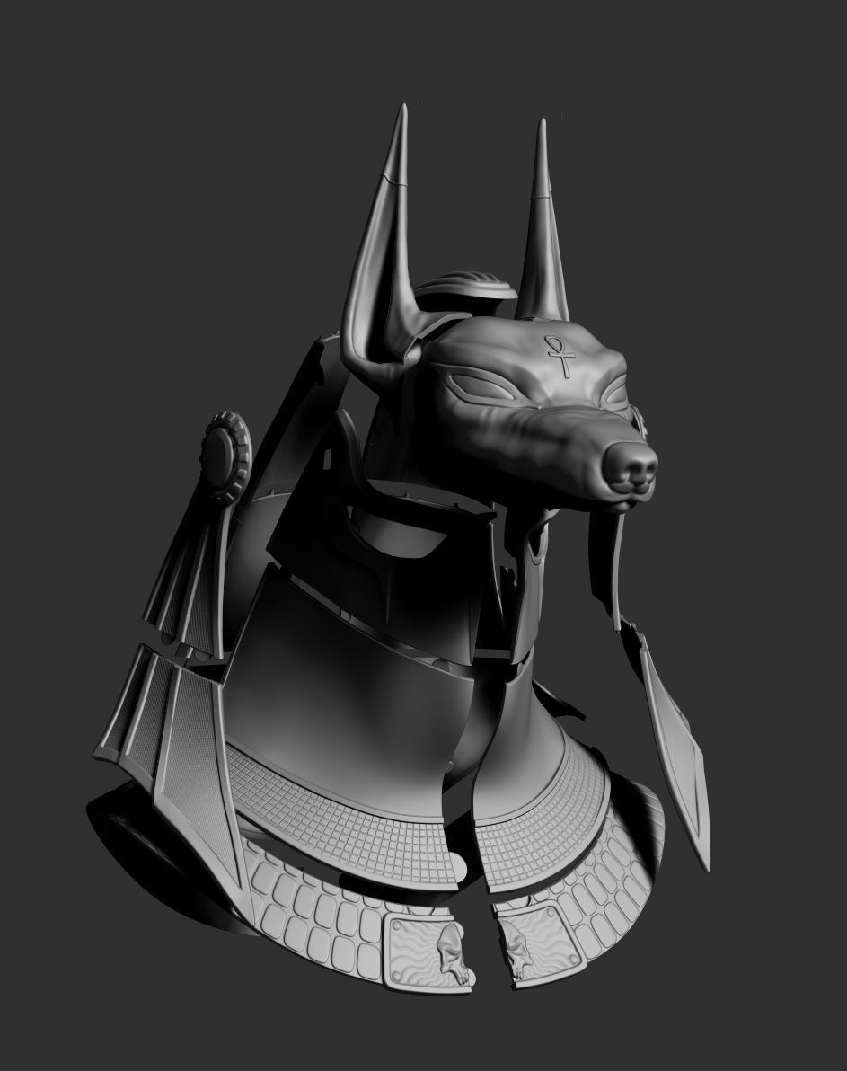Anubis helmet II 3D print model_2