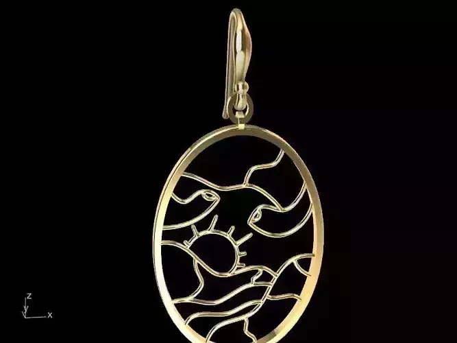 Gold scenery jewellery set stl verified 