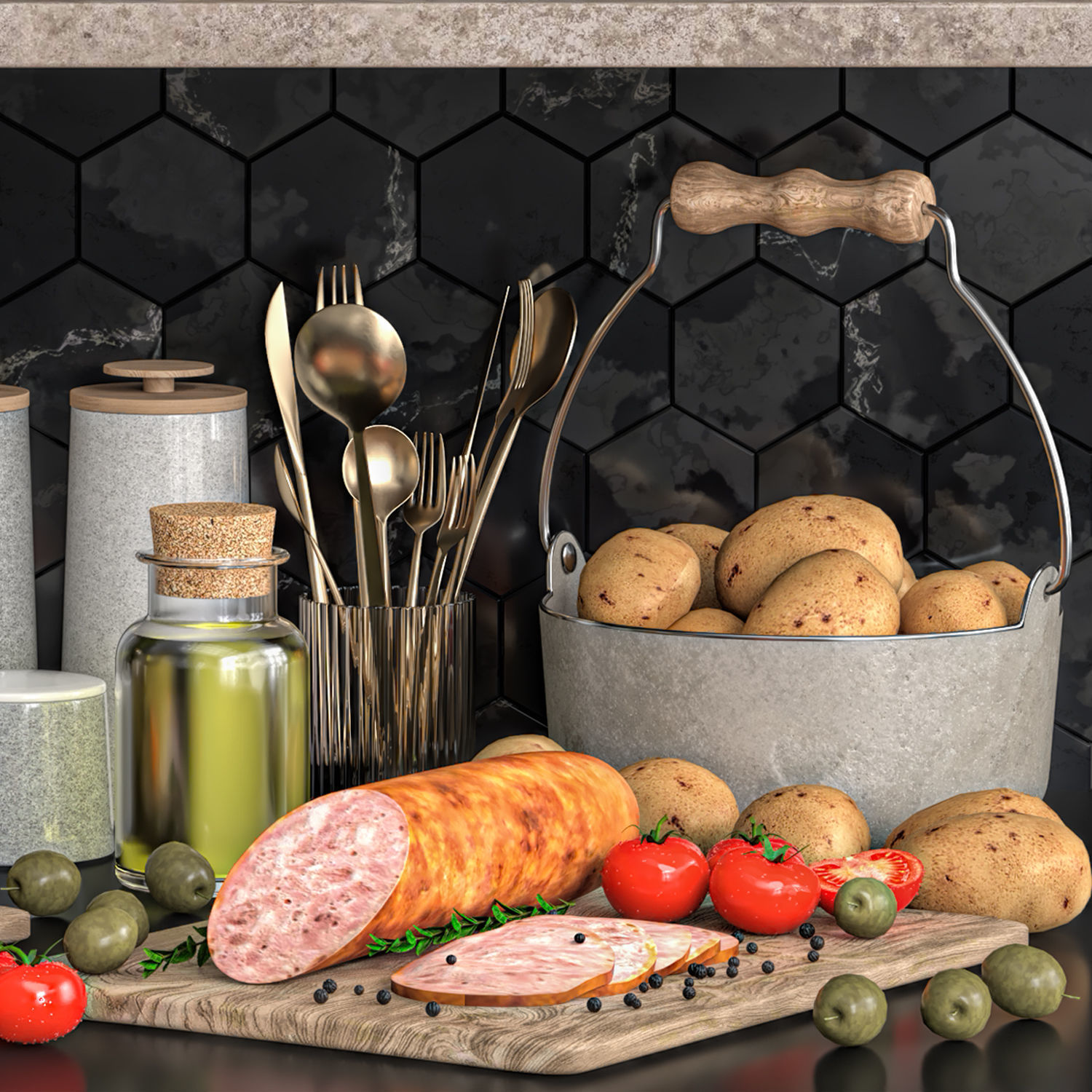 kitchen accessories 09 3D model_2