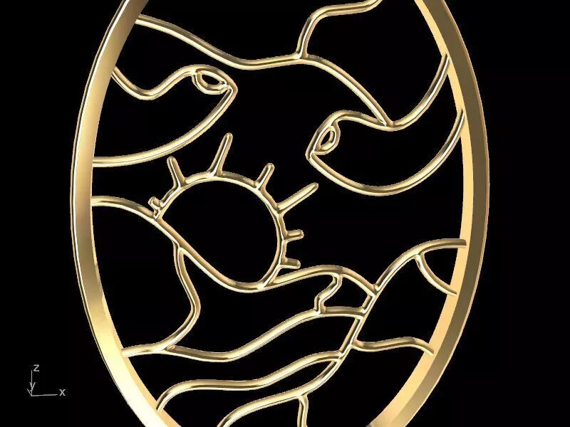 Gold scenery earrings stl verified 3D print model
