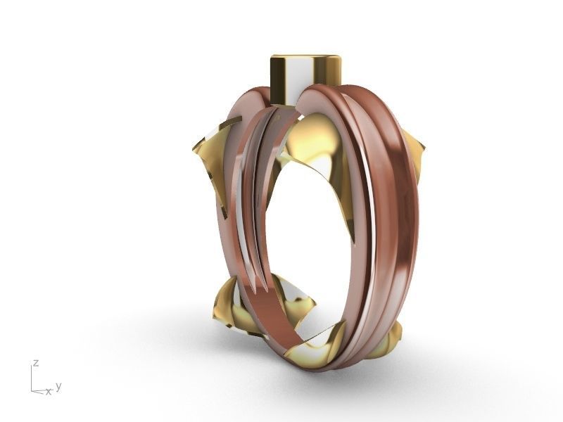 heart diamond dolphin ring stl verified  3D print model_17