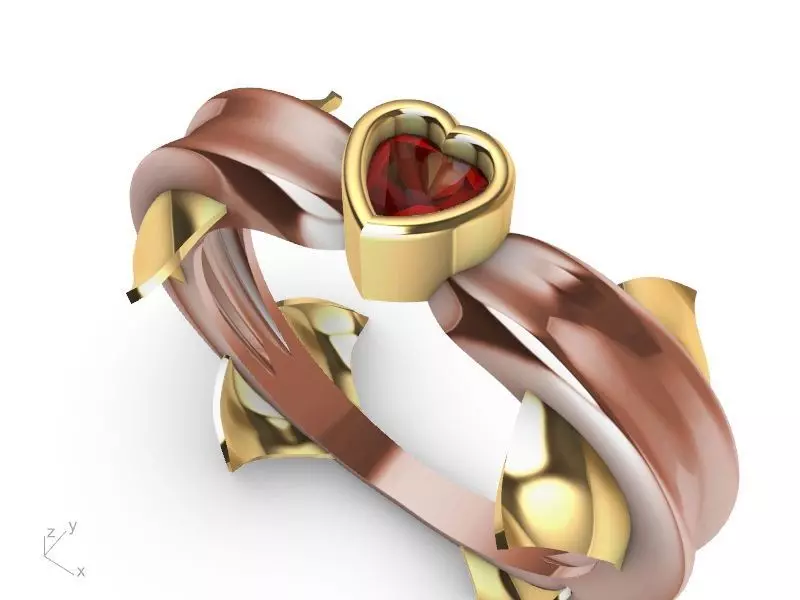 heart diamond dolphin ring stl verified  3D print model_0