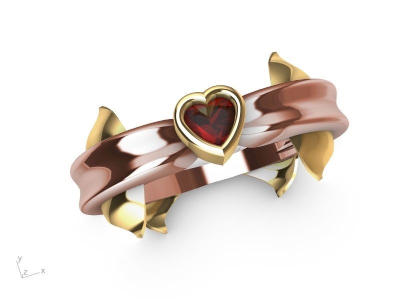 heart diamond dolphin ring stl verified  3D print model_14