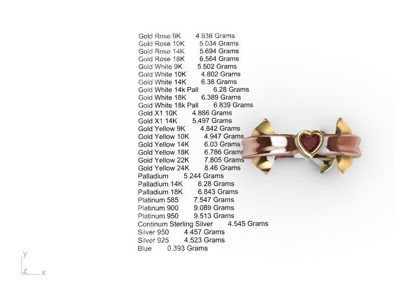 heart diamond dolphin ring stl verified  3D print model_13