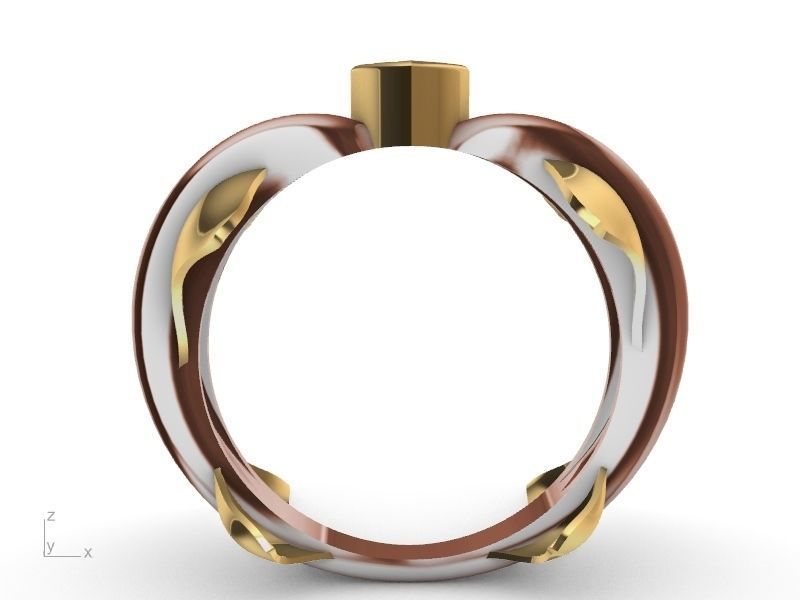 heart diamond dolphin ring stl verified  3D print model_4