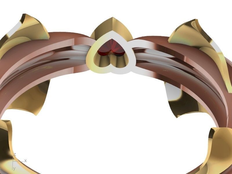 heart diamond dolphin ring stl verified  3D print model_7