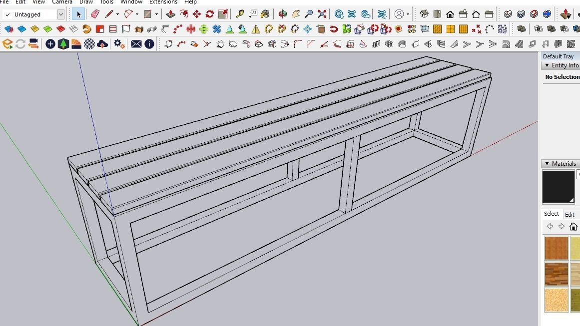 BENCH 01 Low-poly 3D model_15