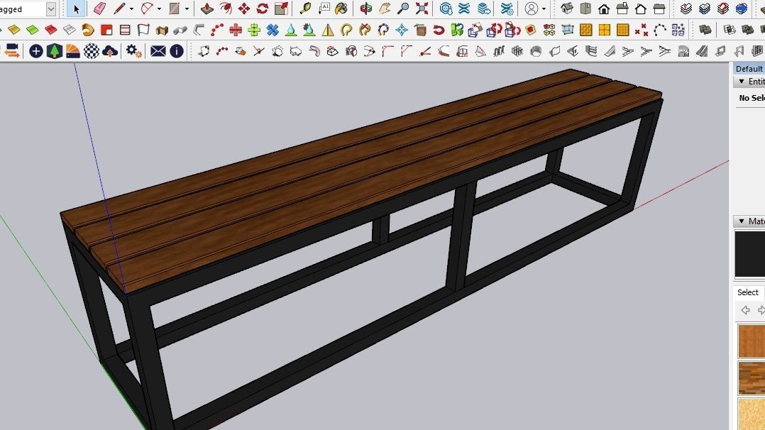 BENCH 01 Low-poly 3D model_1