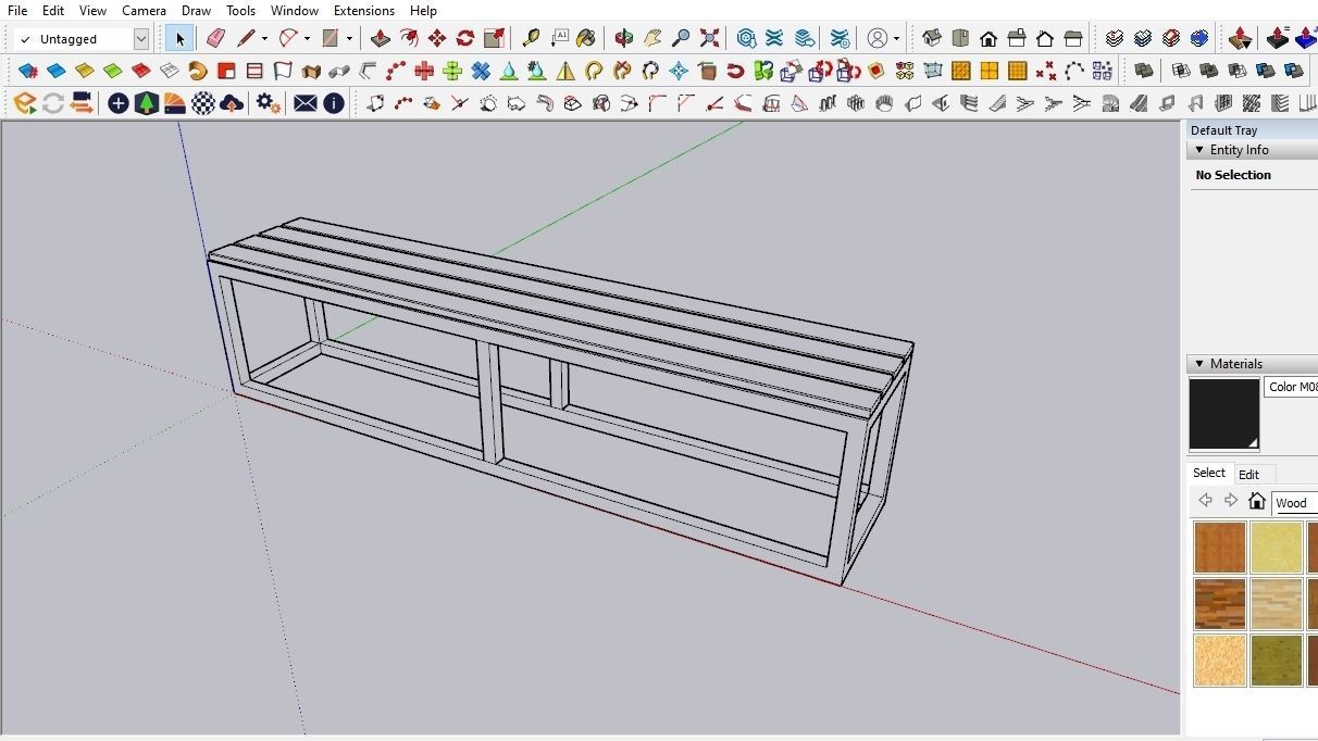 BENCH 01 Low-poly 3D model_3