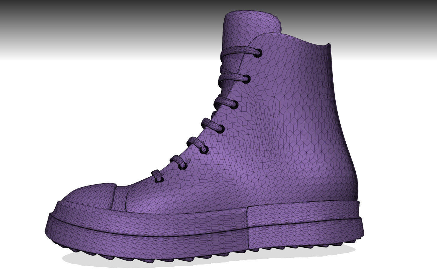 RICK OWENS RAMONES SHOES PBR Low-poly 3D model_7