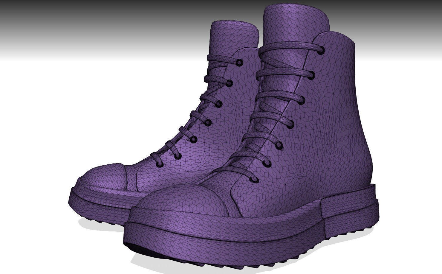 RICK OWENS RAMONES SHOES PBR Low-poly 3D model_6