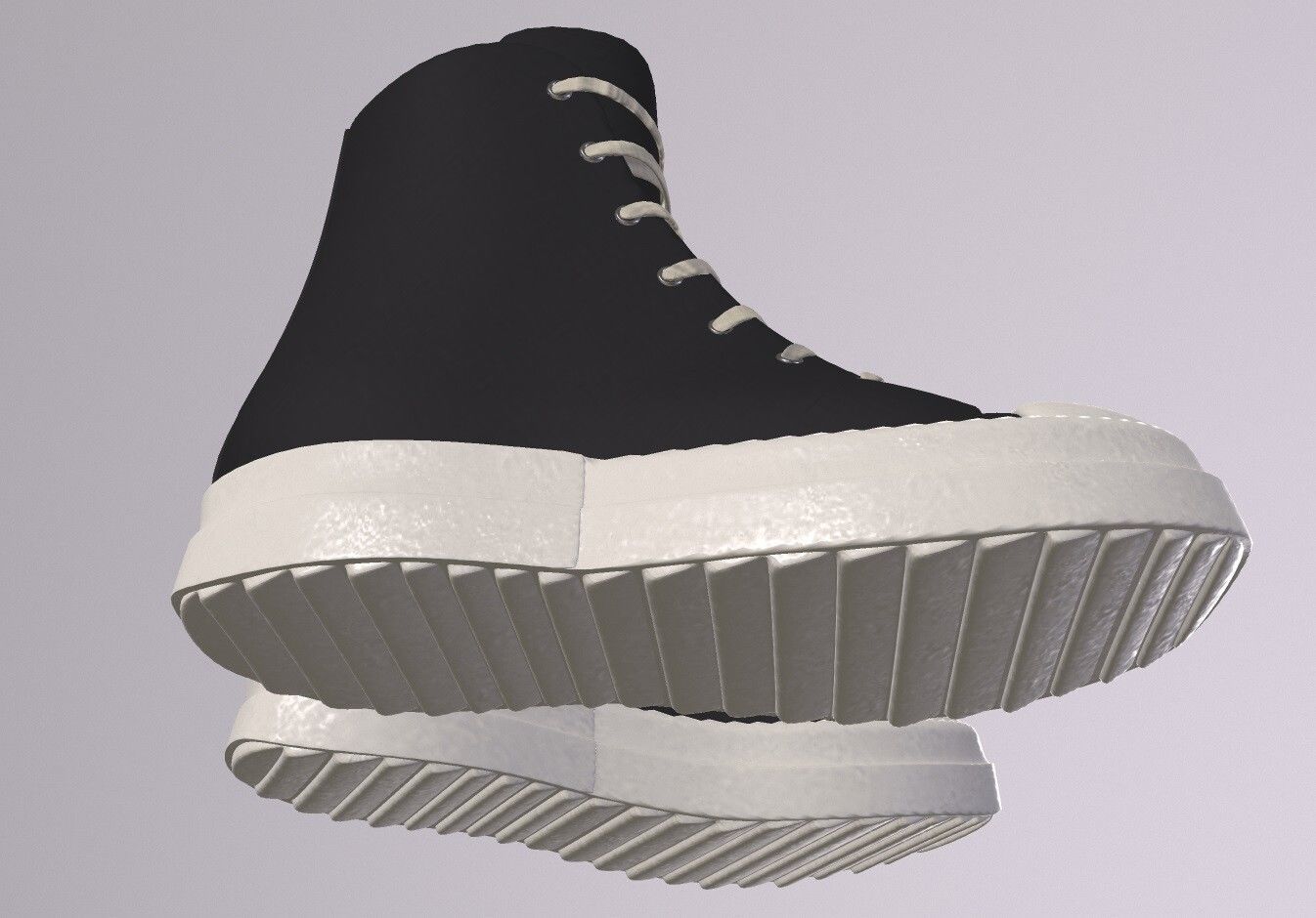 RICK OWENS RAMONES SHOES PBR Low-poly 3D model_5