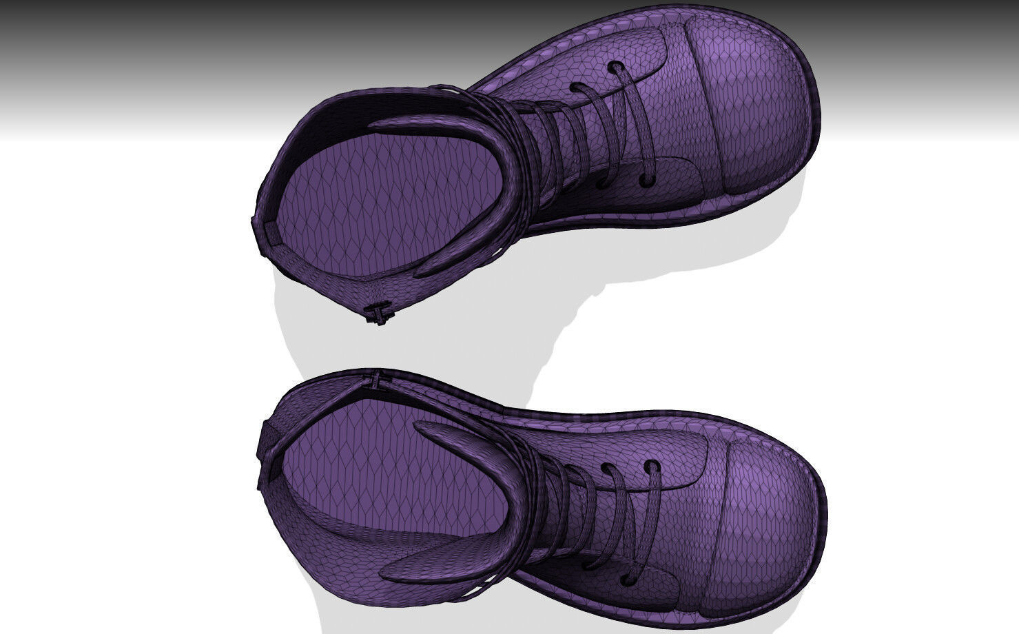 RICK OWENS RAMONES SHOES PBR Low-poly 3D model_9