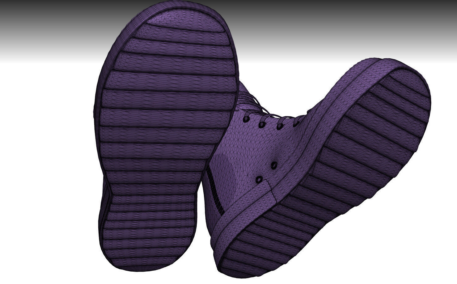 RICK OWENS RAMONES SHOES PBR Low-poly 3D model_10