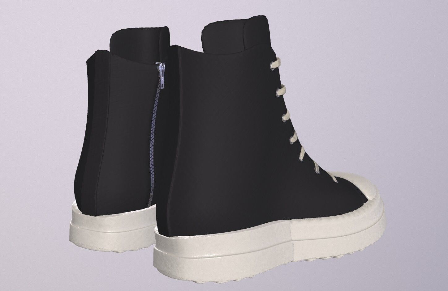 RICK OWENS RAMONES SHOES PBR Low-poly 3D model_3