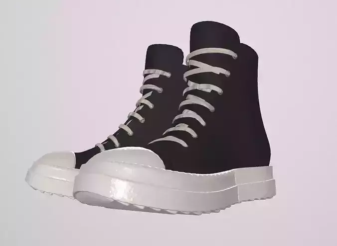 RICK OWENS RAMONES SHOES PBR Low-poly 3D model