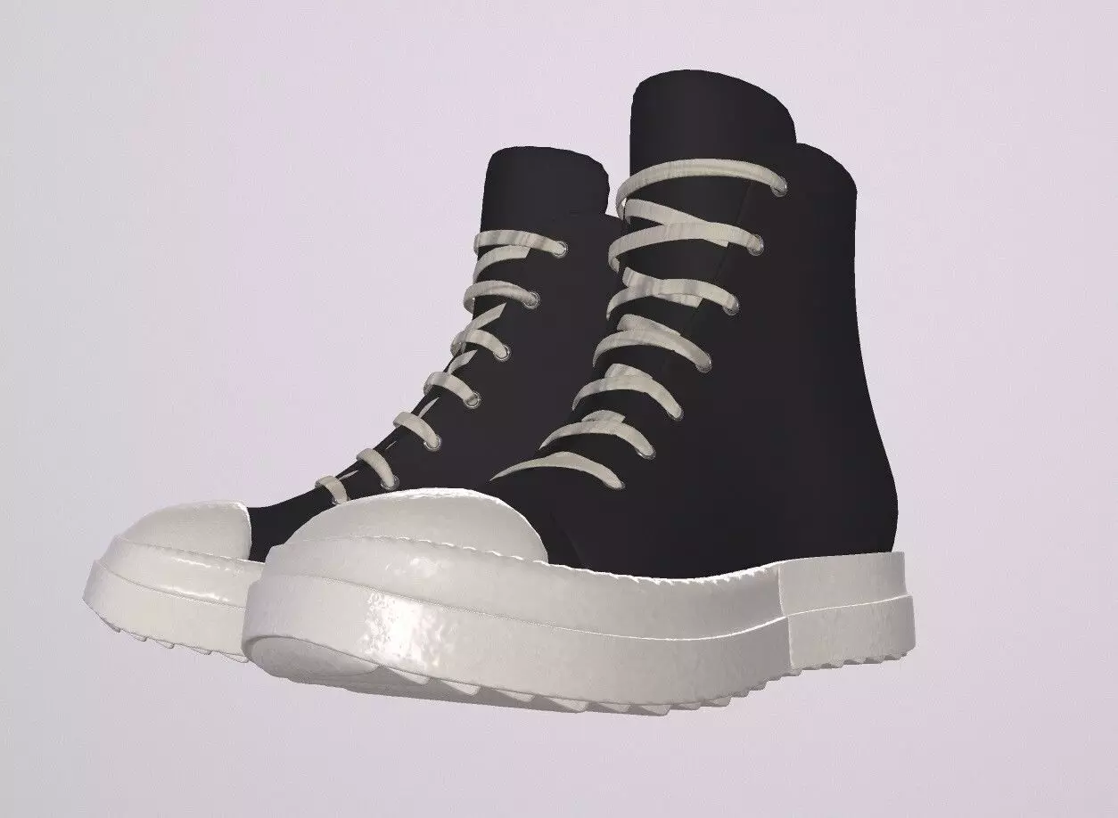 RICK OWENS RAMONES SHOES PBR Low-poly 3D model_0