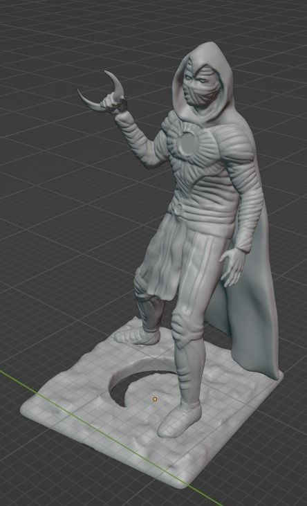 MOON KNIGHT SCULPTURE MARVEL 4 TYPES 3D print model_5