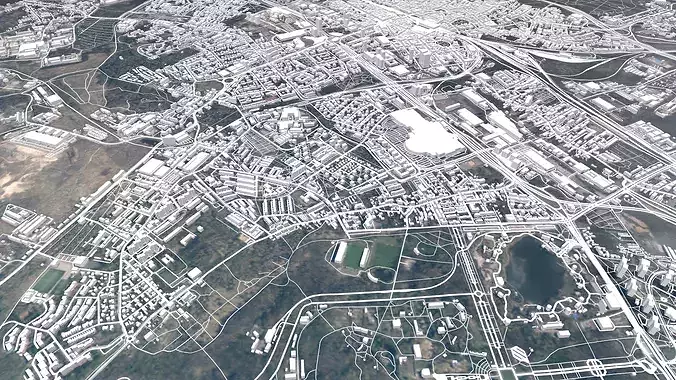Cityscape Katowice Poland 3D model 4