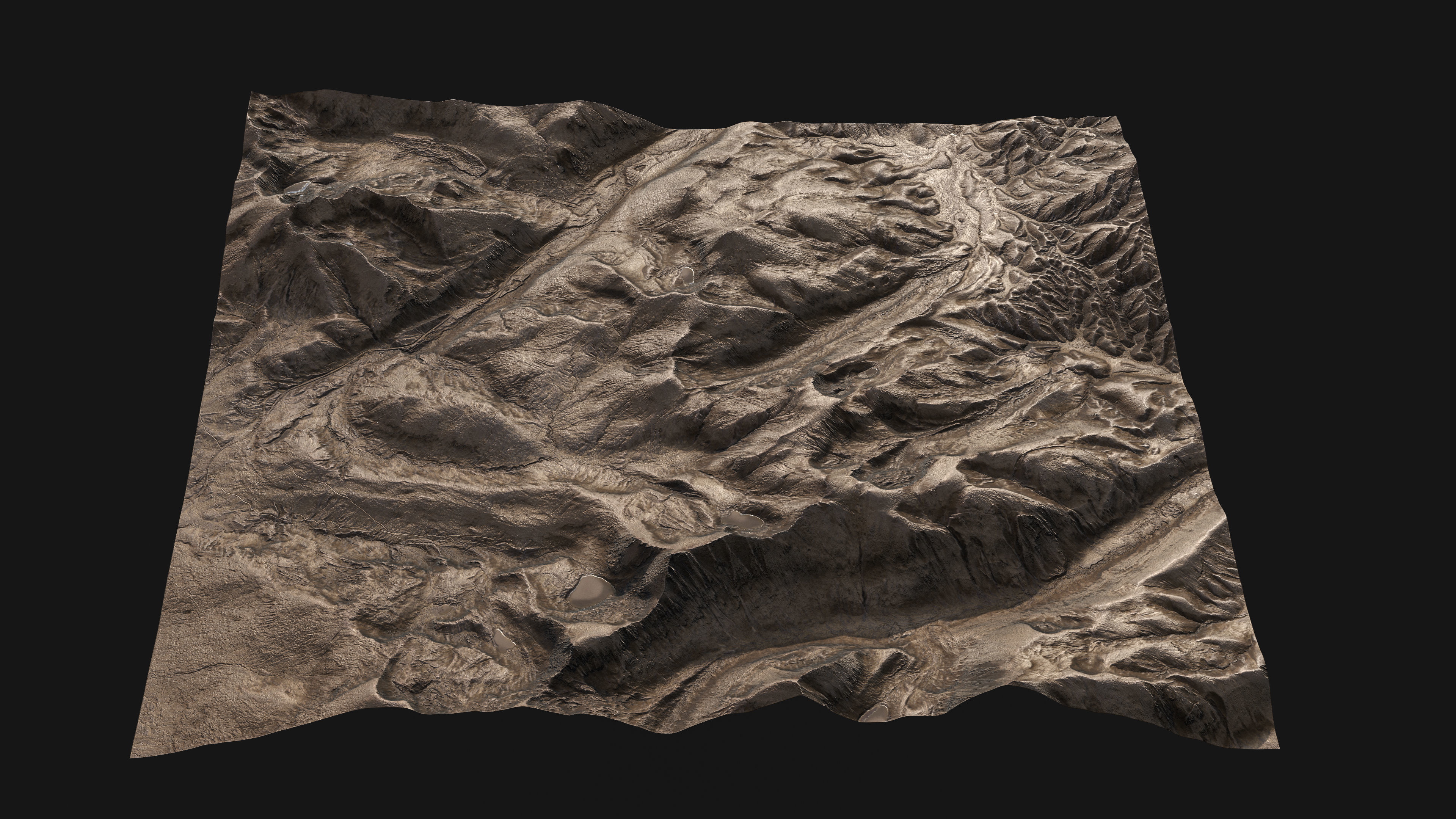Stylized Terrain Low-poly 3D model_1